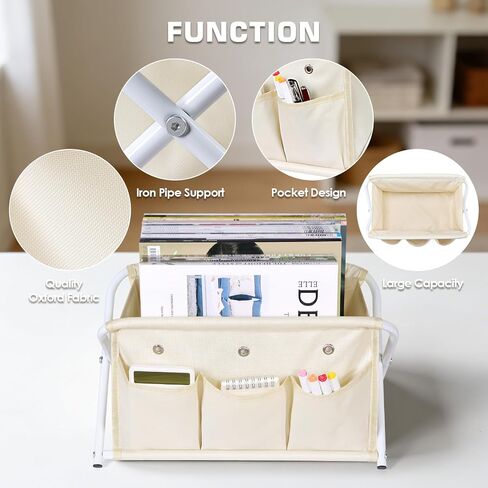 KEEGH Magazine Holder with 3 Pockets, Large Capacity Magazine Rack for Magazines, Books, Newspapers Magazine Basket for Living Room, Office, Study, Bedroom in Kuwait