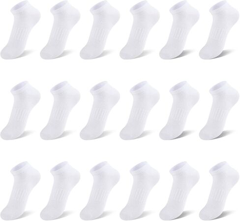 18 Pairs Kid Socks, Ankle Low Cut Daily Socks 7-10 Years, Ribbed Mesh Breathable Thin for Boys Girls in Saudi Arabia