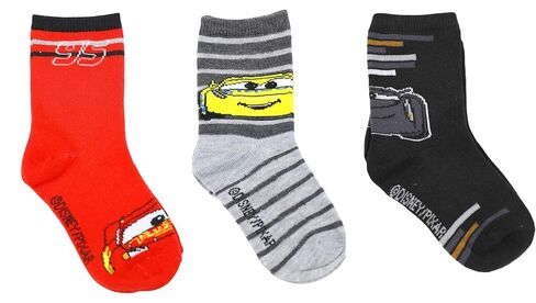 Disney Boy's Cars 3-Pack Character Crew Socks, Small, Red in Kuwait