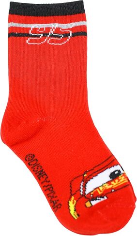 Disney Boy's Cars 3-Pack Character Crew Socks, Small, Red in Kuwait