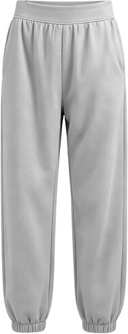 Womens Sweatpants High Waist Casual Elastic Waist Long Pants Solid Loose Athletic Sweatpants with Pocket Fall Clothes in Kuwait