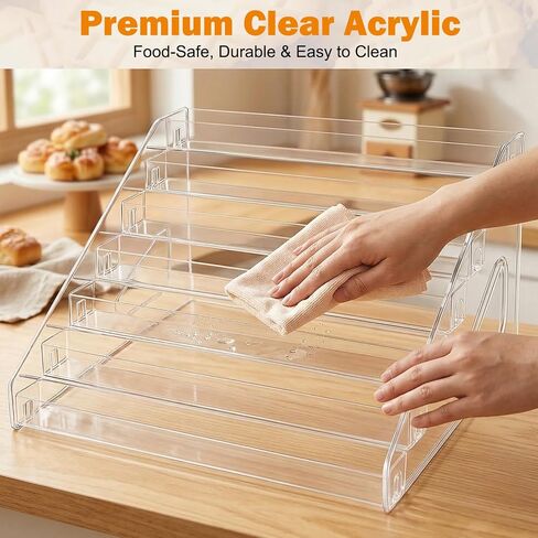 2 Pack Clear Acrylic 7-Tier Cookie Display Stand, Tiered Dessert Stand for Cupcakes, Cookies & Pastries, Ideal for Bakers, Vendors, Birthday Parties, Craft Fairs & Market Booths in Saudi Arabia