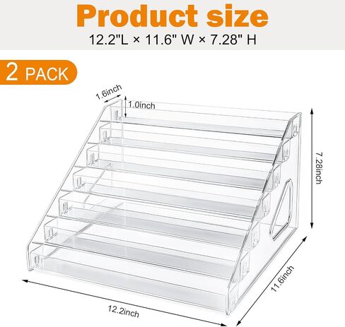 2 Pack Clear Acrylic 7-Tier Cookie Display Stand, Tiered Dessert Stand for Cupcakes, Cookies & Pastries, Ideal for Bakers, Vendors, Birthday Parties, Craft Fairs & Market Booths in Saudi Arabia