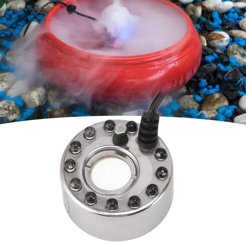 Tissting 12 LED Mist Maker with DC 5V Interface - Humidifier Fogger for Water Fountain Pond Rockery Fish Tank Creates Magical Ambience in Kuwait