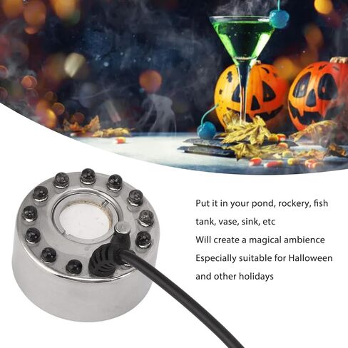 Tissting 12 LED Mist Maker with DC 5V Interface - Humidifier Fogger for Water Fountain Pond Rockery Fish Tank Creates Magical Ambience in Kuwait