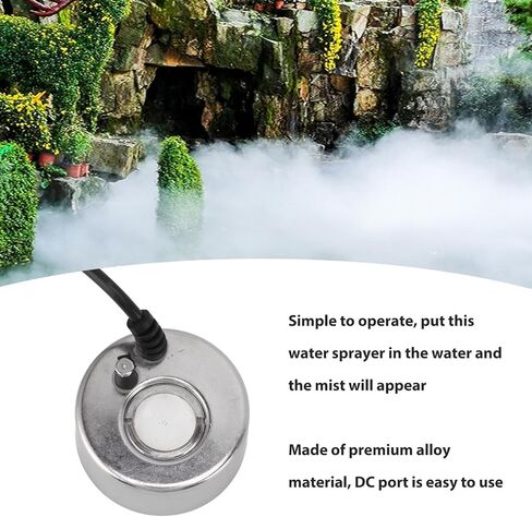 Mist Maker Fogger, Fog Machine, 12V Indoor Outdoor Fountain Atomizer with Humidification Function, for Decor Rockery Fishtank Birdbath Vase in Kuwait