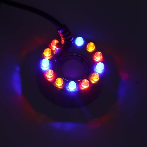 Tissting Mist Maker 12 LED Beads Colorful 5V - Ultrasound Water Fountain Fogger for Pond Halloween Party Indoor Outdoor Humidifier Atomizer in Kuwait