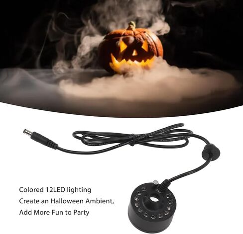 Tissting Mist Maker 12 LED Beads Colorful 5V - Ultrasound Water Fountain Fogger for Pond Halloween Party Indoor Outdoor Humidifier Atomizer in Kuwait