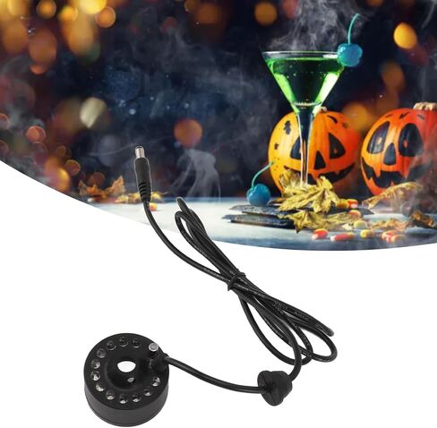 Tissting Mist Maker 12 LED Beads Colorful 5V - Ultrasound Water Fountain Fogger for Pond Halloween Party Indoor Outdoor Humidifier Atomizer in Kuwait