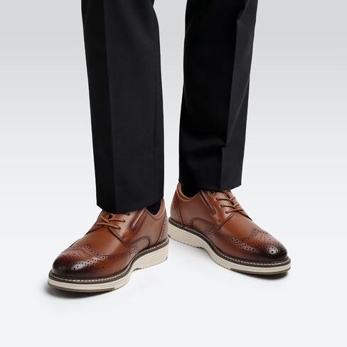 Men's Full-Grain Leather Oxfords, Business Formal Dress Shoes with Arch Support, Comfortable for Office, Daily & Dating in Saudi Arabia