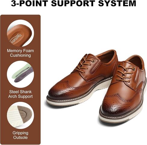 Men's Full-Grain Leather Oxfords, Business Formal Dress Shoes with Arch Support, Comfortable for Office, Daily & Dating in Saudi Arabia