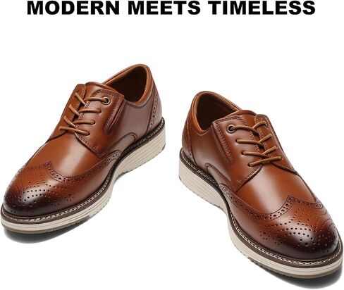 Men's Full-Grain Leather Oxfords, Business Formal Dress Shoes with Arch Support, Comfortable for Office, Daily & Dating in Saudi Arabia