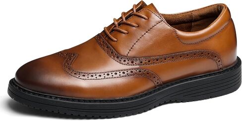 Men's Full-Grain Leather Oxfords, Business Formal Dress Shoes with Arch Support, Comfortable for Office, Daily & Dating in Saudi Arabia