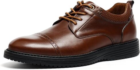 Men's Full-Grain Leather Oxfords, Business Formal Dress Shoes with Arch Support, Comfortable for Office, Daily & Dating in Saudi Arabia