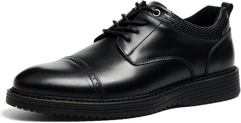 Men's Full-Grain Leather Oxfords, Business Formal Dress Shoes with Arch Support, Comfortable for Office, Daily & Dating in Saudi Arabia