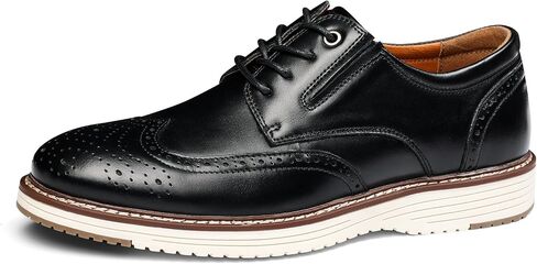 Men's Full-Grain Leather Oxfords, Business Formal Dress Shoes with Arch Support, Comfortable for Office, Daily & Dating in Saudi Arabia