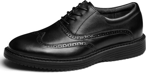 Men's Full-Grain Leather Oxfords, Business Formal Dress Shoes with Arch Support, Comfortable for Office, Daily & Dating in Saudi Arabia
