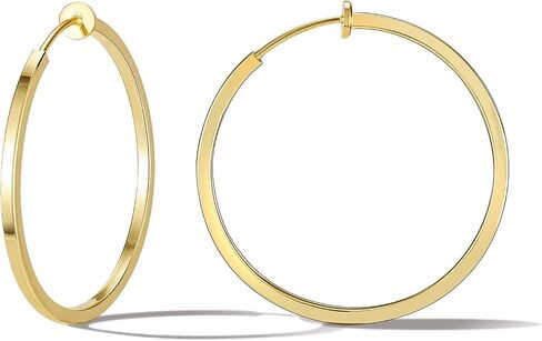 Clip On Hoop Earrings For Women No Piercing Earrrings Spring Hoops for Non-Pierced Ears in Kuwait