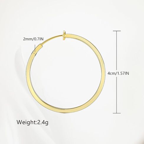 Clip On Hoop Earrings For Women No Piercing Earrrings Spring Hoops for Non-Pierced Ears in Kuwait