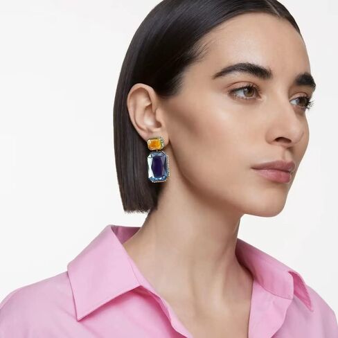 SWAROVSKI Orbita Clip Earrings, Asymmetrical, Octagon Cut in Saudi Arabia