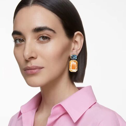 SWAROVSKI Orbita Clip Earrings, Asymmetrical, Octagon Cut in Saudi Arabia