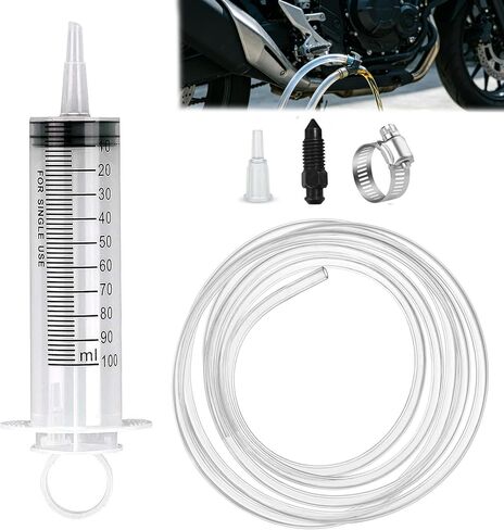 Brake Bleed Kit, Hydraulic Disc Brake Bleeding Kit Motorcycle Brake Bleeder Kit Includes 100ML Syringe 50cm Hose Oil Fluid Extractor Bleeder Tool for Motorbikes Brake System Repair Maintenance in Saudi Arabia