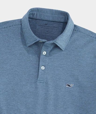 vineyard vines St. Jean Stripe Sankaty Performance Polo, Blue Mirage/White, XL in Kuwait