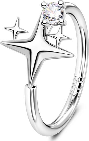 OUFER 20G Star Nose Rings Hoops 925 Sterling Silver CZ Twist Nose Piercing Jewelry 6mm/7mm/8mm Silver/Gold Hypoallergenic Daith Helix Rook Tragus Piercing Jewelry for Women in Kuwait