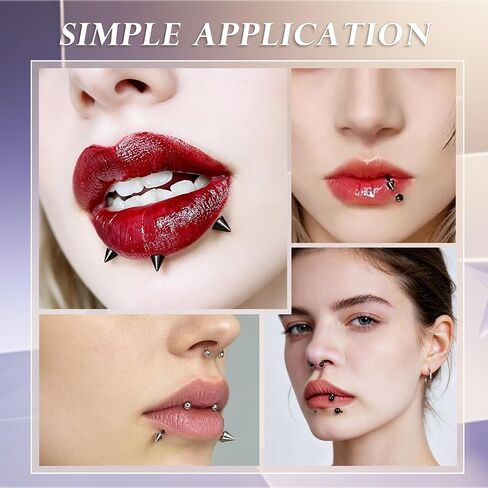 34Pcs 16G Lip Rings Stainless Steel Labret Jewelry Lip Barbell Spike Snake Bite Piercing Jewelry Horseshoe Septum Nose Ring Cartilage Tragus Helix Earrings Studs in Saudi Arabia