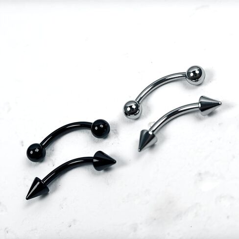 34Pcs 16G Lip Rings Stainless Steel Labret Jewelry Lip Barbell Spike Snake Bite Piercing Jewelry Horseshoe Septum Nose Ring Cartilage Tragus Helix Earrings Studs in Saudi Arabia