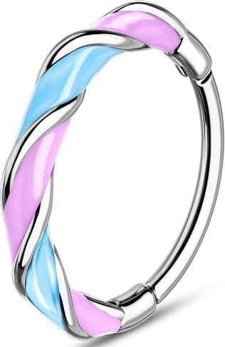 Melighting 20G Colorful Nose Ring Hoop, 7/8 mm Gold Nose Piercing Jewelry Stainless Steel 316L, Cute Hinged Segment Clicker Lobe Helix Cartilage Piercing for Women Daily Wear in Kuwait