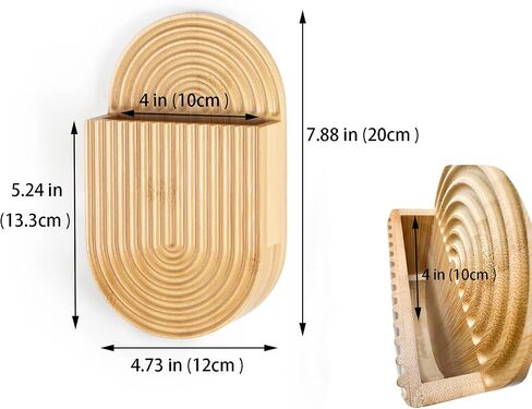 Wooden Wall Vase Set of 2, Bamboo Boho Wall Decor Planters Holder for Indoor Plants, for Entryway, Hallway, Bathroom, Living Room, Dining Room in Kuwait