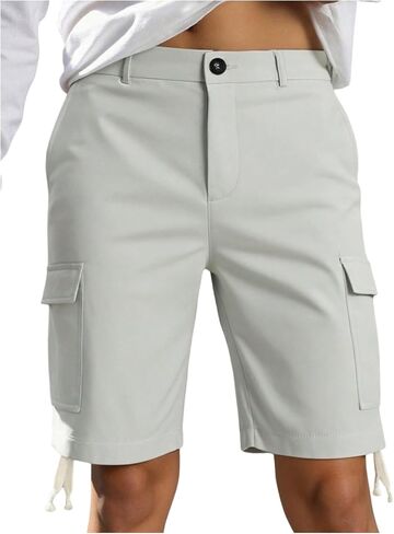 VIPWOLF Men's Golf Shorts Cargo Baggy Wide Leg Elastic Waist Old Money Athletic Dress Business Casual Hiking Work Shorts in Kuwait