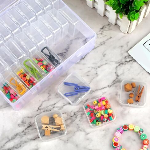 31PCS Bead Organizer Box,Small Bead Organizers and Storage Plastic Cases Mini Clear Bead Storage Containers Boxes (1) in Kuwait