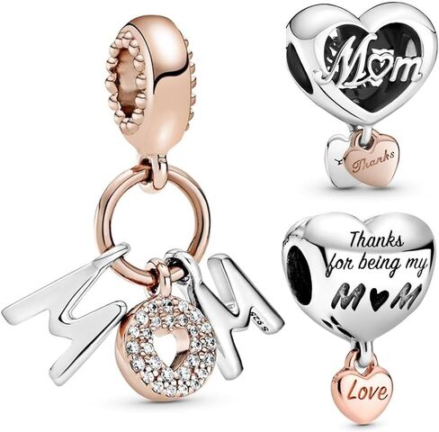 Heart Mom Charms 925 Sterling Silver Bead for Bracelets and Necklaces For Women Jewelry Present in Kuwait