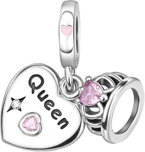 Love and Heart Charms 925 Sterling Silver for Bracelets and Necklaces Dangle Beads Jewelry for Women in Saudi Arabia
