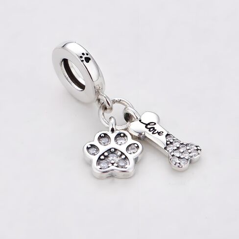 S925 Sterling Silver Dog Charm, Yorkie/Pomeranian/Miniature Schnauzer Poodle Bulldo Chihuahua Pitbull Pug Shepherd Charms Fit Bracelets Necklaces Jewelry for Family Friends Dog Lovers in Saudi Arabia