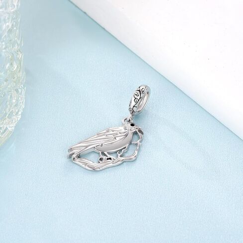 Animal Charms for Bracelets 925 Sterling Silver Raven Decor Crow Charm Ravens Accessories Crow Jewelry for Women in Kuwait