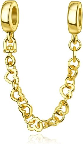 BEEUVIP Safety Chain Charm 925 Sterling Silver Openwork Bead for Charm Bracelets and Necklaces,Jewelry Gifts Women in Saudi Arabia