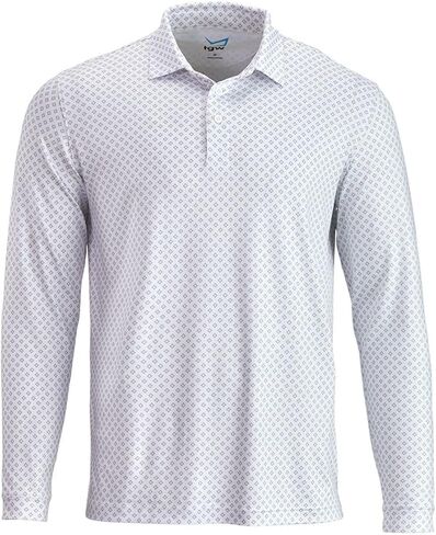 TGW Mens Long Sleeve Print Golf Polo Shirt for Golfing in Saudi Arabia