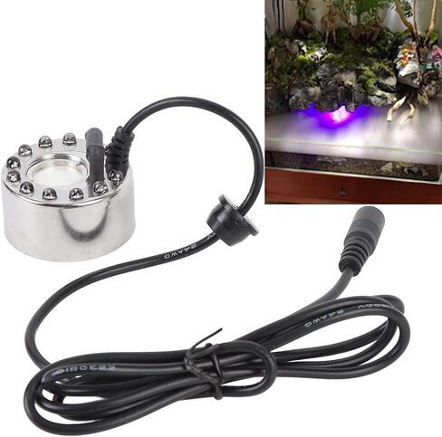 Asixxsix Mist Maker Fogger, 350mL / H Mister Foggerwith 12 LED Color Changing Water Fountain Pond Fog Machine Atomizer Air Humidifier for Halloween Party, Halloween (US Plug) in Saudi Arabia