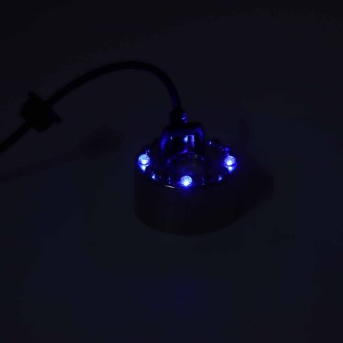 Mist Maker Fogger, Zinc Alloy 12 LED Color Changing Fog Atomizer Humidifier, Heat Dissipation Design Fogger with Efficient Design, Ideal for Water Fountain Pond Rockery Vase (US Plug) in Kuwait
