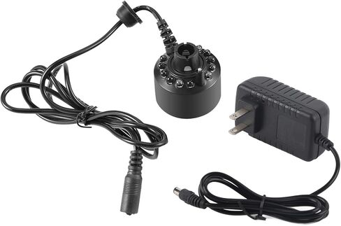 Buachois 12 LED Color Changing Mist Maker for Water Fountain Pond, Air Humidifier with Power Adapter for Indoor Outdoor Water Feature in Kuwait
