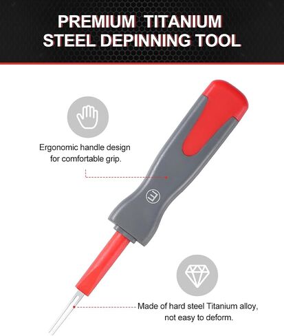 DAYDOOR Terminal Removal Tool Kit, 26 Pcs Depinning Tool Pin Removal Tool Kit, Connector Pin Removal Tool, Pin Extractor Tool Kit for Automotive Car Universal Vehicle Wire Harness（Red） in Kuwait