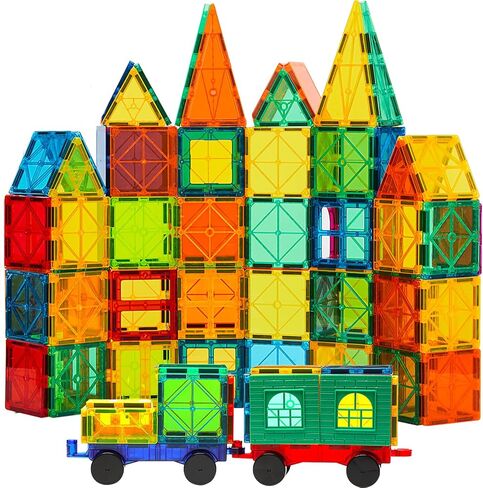 Mangetic Tiles, 100PCS Magnet Building Toys, Magnetic Building Set for Kids, Stacking Blocks, Perfect STEM Toys Gift for Boys and Girls in Kuwait