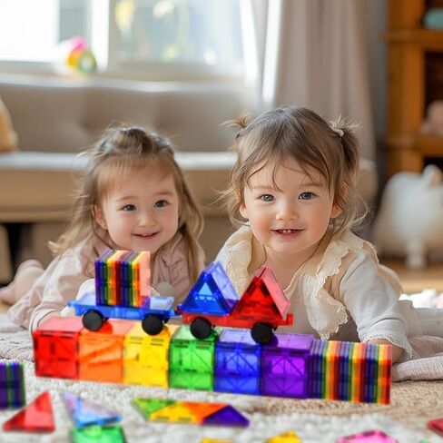 Mangetic Tiles, 100PCS Magnet Building Toys, Magnetic Building Set for Kids, Stacking Blocks, Perfect STEM Toys Gift for Boys and Girls in Kuwait