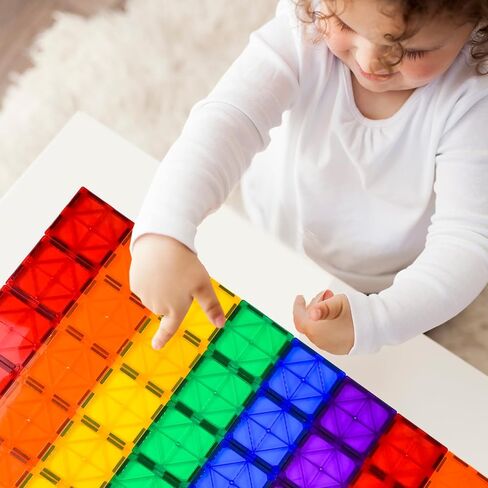 Mangetic Tiles, 100PCS Magnet Building Toys, Magnetic Building Set for Kids, Stacking Blocks, Perfect STEM Toys Gift for Boys and Girls in Kuwait