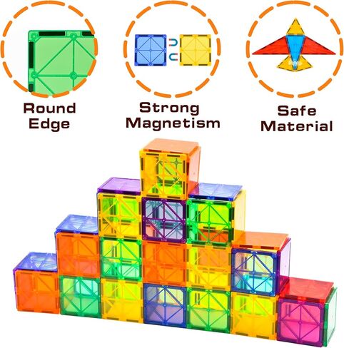 Mangetic Tiles, 100PCS Magnet Building Toys, Magnetic Building Set for Kids, Stacking Blocks, Perfect STEM Toys Gift for Boys and Girls in Kuwait
