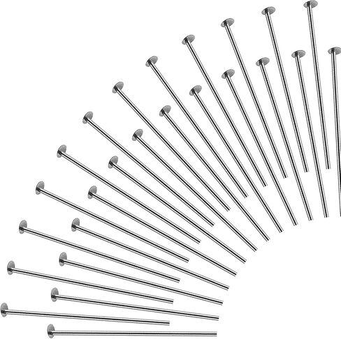 TOAOB 200pcs Stainless Steel Head Pins 2 Inch Silver Flat Head Pins Jewelry Findings for DIY Crafts Necklaces Bracelets Earrings Making in Saudi Arabia