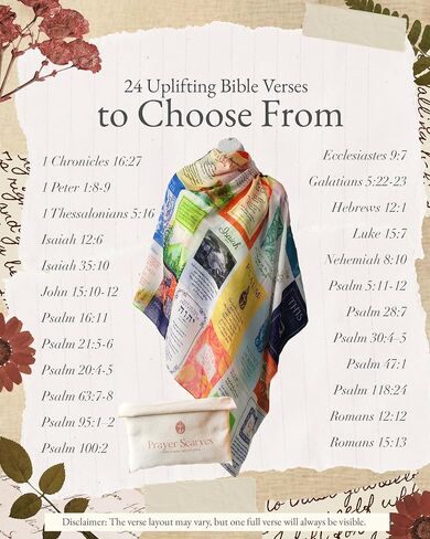Joy Scripture Prayer Scarf for Women | Classic Shawl Christian Wrap, 24 Uplifting Bible Verses | Encouraging Christian Gift in Saudi Arabia